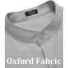 COOFANDY Men’s Long Sleeve Oxford Dress Shirts Button Down Shirt Casual Band Collar Shirts(Light Grey)
