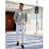 COOFANDY Men’s Long Sleeve Oxford Dress Shirts Button Down Shirt Casual Band Collar Shirts(Light Grey)