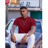 COOFANDY Men’s Mock Turtleneck Short Sleeve Casual Stretch Sweater(Wine Red)