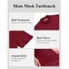 COOFANDY Men’s Mock Turtleneck Short Sleeve Casual Stretch Sweater(Wine Red)