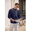 COOFANDY Men’s Mock Turtleneck Sweater Long Sleeve Knitted Slim Fit Casual Half Neck Pullover Sweaters(Blue Purple)