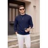 COOFANDY Men’s Mock Turtleneck Sweater Long Sleeve Knitted Slim Fit Casual Half Neck Pullover Sweaters(Blue Purple)