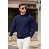 COOFANDY Men’s Mock Turtleneck Sweater Long Sleeve Knitted Slim Fit Casual Half Neck Pullover Sweaters(Blue Purple)