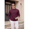 COOFANDY Men’s Mock Turtleneck Sweater Long Sleeve Knitted Slim Fit Casual Half Neck Pullover Sweaters(Dark Red)