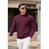 COOFANDY Men’s Mock Turtleneck Sweater Long Sleeve Knitted Slim Fit Casual Half Neck Pullover Sweaters(Dark Red)