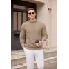 COOFANDY Men’s Mock Turtleneck Sweater Long Sleeve Knitted Slim Fit Casual Half Neck Pullover Sweaters(Khaki)