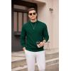 COOFANDY Men’s Mock Turtleneck Sweater Long Sleeve Knitted Slim Fit Casual Half Neck Pullover Sweaters(Lake Green)