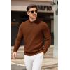 COOFANDY Men’s Mock Turtleneck Sweater Long Sleeve Knitted Slim Fit Casual Half Neck Pullover Sweaters(Terracotta)