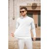 COOFANDY Men’s Mock Turtleneck Sweater Long Sleeve Knitted Slim Fit Casual Half Neck Pullover Sweaters(White)