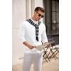 COOFANDY Men’s Mock Turtleneck Sweater Long Sleeve Knitted Slim Fit Casual Half Neck Pullover Sweaters(White)