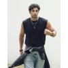 COOFANDY Mens Sleeveless Shirts 100% Cotton Workout Tank Tops Cut Off Shirts Gym Muscle Loose Fit Tee(Black)