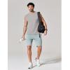 COOFANDY Mens Sleeveless Shirts 100% Cotton Workout Tank Tops Cut Off Shirts Gym Muscle Loose Fit Tee(Light Grey)