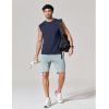 COOFANDY Mens Sleeveless Shirts 100% Cotton Workout Tank Tops Cut Off Shirts Gym Muscle Loose Fit Tee(Navy Blue)