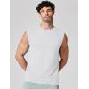 COOFANDY Mens Sleeveless Shirts 100% Cotton Workout Tank Tops Cut Off Shirts Gym Muscle Loose Fit Tee(Pearl White)