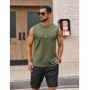 COOFANDY Men’s Sleeveless Shirts Cotton Workout Tank Tops Muscle Cut Off Shirt Summer Beach Casual Oversized Washed Tee(Army Green)