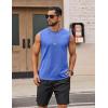 COOFANDY Men’s Sleeveless Shirts Cotton Workout Tank Tops Muscle Cut Off Shirt Summer Beach Casual Oversized Washed Tee(Light Blue)