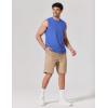 COOFANDY Men’s Sleeveless Shirts Cotton Workout Tank Tops Muscle Cut Off Shirt Summer Beach Casual Oversized Washed Tee(Light Blue)