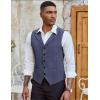COOFANDY Men’s Suit Vests Slim Fit Waistcoat Notch Lapel Casual Formal Vest(Dark Purple)
