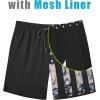 COOFANDY Mens Swim Trunks 7 inch Bathing Suit with Mesh Liner Swim Shorts Board Short Swimsuit(Black American Flag)