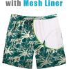 COOFANDY Mens Swim Trunks 7 inch Bathing Suit with Mesh Liner Swim Shorts Board Short Swimsuit(Blue Green Coconut Tree)