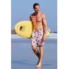 COOFANDY Mens Swim Trunks 7 inch Bathing Suit with Mesh Liner Swim Shorts Board Short Swimsuit(Pink Coconut Tree)