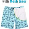 COOFANDY Mens Swim Trunks 7 inch Bathing Suit with Mesh Liner Swim Shorts Board Short Swimsuit(Turquoise Dolphin and Whale)