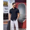 COOFANDY Mens Wrinkle Free Shirts 2026 Short Sleeve Casual Button Down Summer Dress Shirts(Dark Blue)
