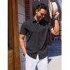 COOFANDY Mens Wrinkle Free Shirts 2026 Short Sleeve Casual Button Down Summer Dress Shirts(Deep Gray)