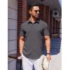 COOFANDY Mens Wrinkle Free Shirts 2026 Short Sleeve Casual Button Down Summer Dress Shirts(Medium Gray)