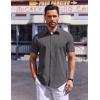 COOFANDY Mens Wrinkle Free Shirts 2026 Short Sleeve Casual Button Down Summer Dress Shirts(Medium Gray)