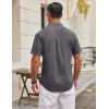 COOFANDY Mens Wrinkle Free Shirts 2026 Short Sleeve Casual Button Down Summer Dress Shirts(Medium Gray)