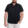 COOFANDY Big & Tall Shirts for Men Short Sleeve Button Down Casual Dress Shirts(Black-polka Dots)