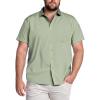 COOFANDY Big & Tall Shirts for Men Short Sleeve Button Down Casual Dress Shirts(Sage Green)
