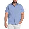 COOFANDY Big & Tall Shirts for Men Short Sleeve Button Down Casual Dress Shirts(White – Diamond Pattern)