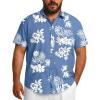 COOFANDY Big and Tall Men’s Hawaiian Shirts Short Sleeve Tropical Floral Button Down Shirt Casual Summer Beach Shirts(Blue Tropical Floral)
