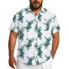 COOFANDY Big and Tall Men’s Hawaiian Shirts Short Sleeve Tropical Floral Button Down Shirt Casual Summer Beach Shirts(Green Leaf)