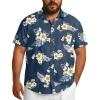 COOFANDY Big and Tall Men’s Hawaiian Shirts Short Sleeve Tropical Floral Button Down Shirt Casual Summer Beach Shirts(Navy Tropical Floral)