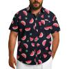 COOFANDY Big and Tall Men’s Hawaiian Shirts Short Sleeve Tropical Floral Button Down Shirt Casual Summer Beach Shirts(Watermelon)