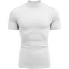COOFANDY Men’s Mock Turtleneck Short Sleeve Casual Stretch Sweater(White)