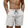 COOFANDY Mens Swim Trunks 7 inch Bathing Suit with Mesh Liner Swim Shorts Board Short Swimsuit(White)