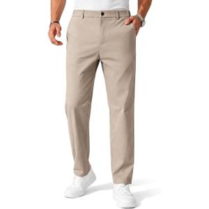 COOFANDY Mens Chino Pants Casual Business Dress Pants Stretch Golf Trousers with Pockets(Apricot)