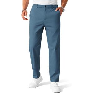 COOFANDY Mens Chino Pants Casual Business Dress Pants Stretch Golf Trousers with Pockets(Blue)