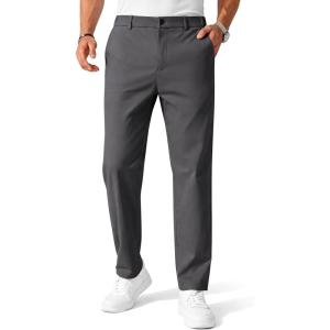 COOFANDY Mens Chino Pants Casual Business Dress Pants Stretch Golf Trousers with Pockets(Dark Gray)