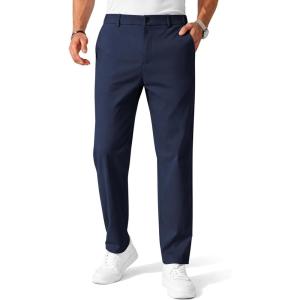 COOFANDY Mens Chino Pants Casual Business Dress Pants Stretch Golf Trousers with Pockets(Navy Bule)