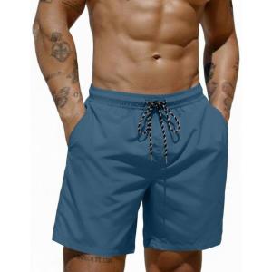 COOFANDY Mens Swim Trunks 7 inch Bathing Suit with Mesh Liner Swim Shorts Board Short Swimsuit(Dark Blue)