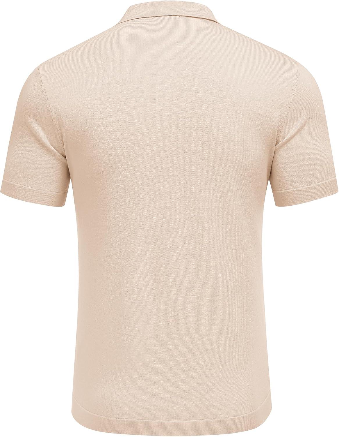 imageCOOFANDY Men Casual Button Down Shirts Short Sleeve Summer Beach Shirt Fashion Camp TopsApricot