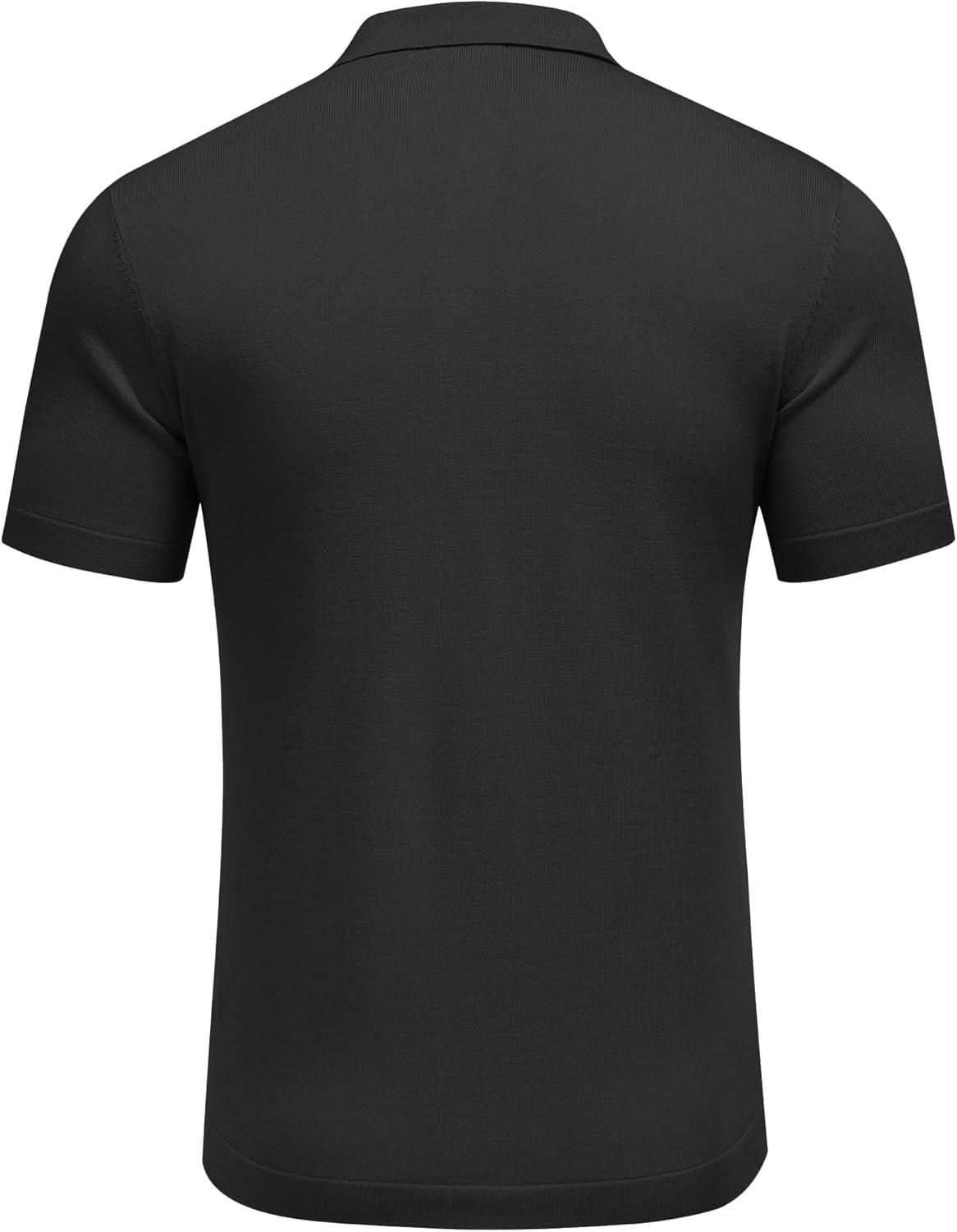 imageCOOFANDY Men Casual Button Down Shirts Short Sleeve Summer Beach Shirt Fashion Camp TopsBlack