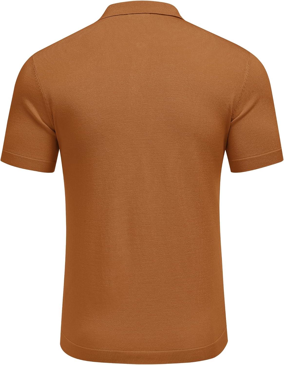 imageCOOFANDY Men Casual Button Down Shirts Short Sleeve Summer Beach Shirt Fashion Camp TopsCaramel