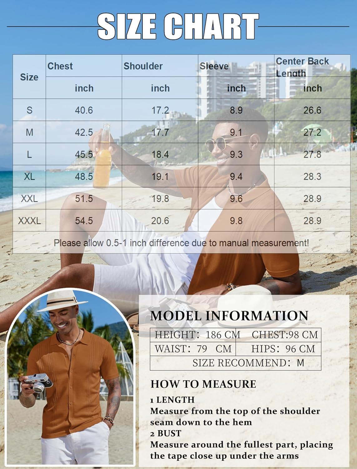 imageCOOFANDY Men Casual Button Down Shirts Short Sleeve Summer Beach Shirt Fashion Camp TopsCaramel