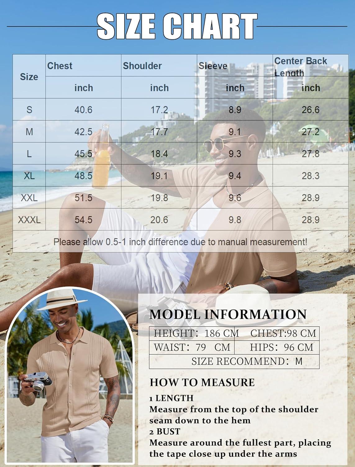 imageCOOFANDY Men Casual Button Down Shirts Short Sleeve Summer Beach Shirt Fashion Camp TopsKhaki